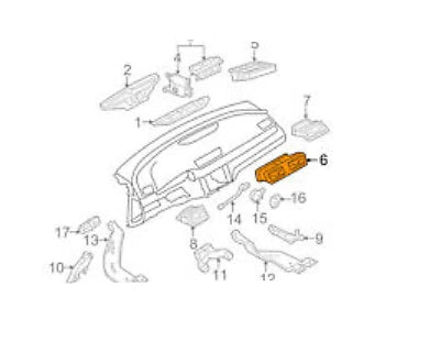 NEW VW PASSAT 3C FRONT DASHBOARD PANEL AIR VENT LHD 3C1819728F1QB ORIGINAL