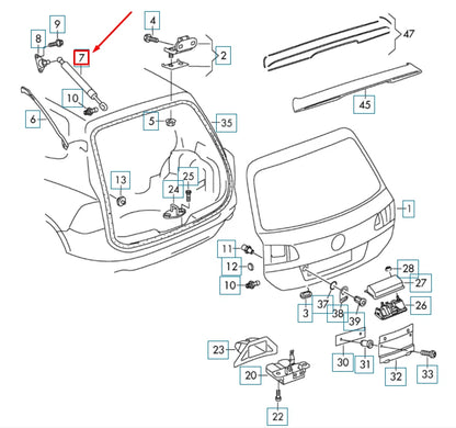 NEW VOLKSWAGEN TOUAREG 7P MK2 REAR LID GAS FILLED STRUT 7P6827550A ORIGINAL