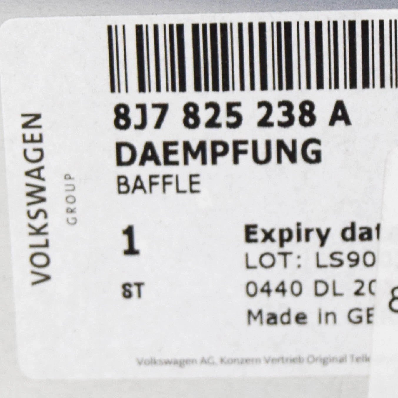 NEW AUDI TT 8J REAR NOISE INSULATION 8J7825238A ORIGINAL