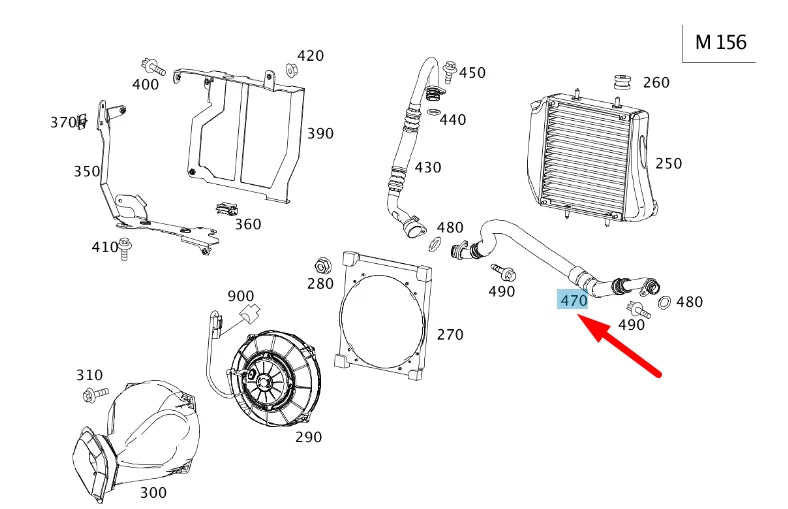 NEW MERCEDES-BENZ C W204 ENGINE AT SEPARATION POINT OIL LINE A2045001372