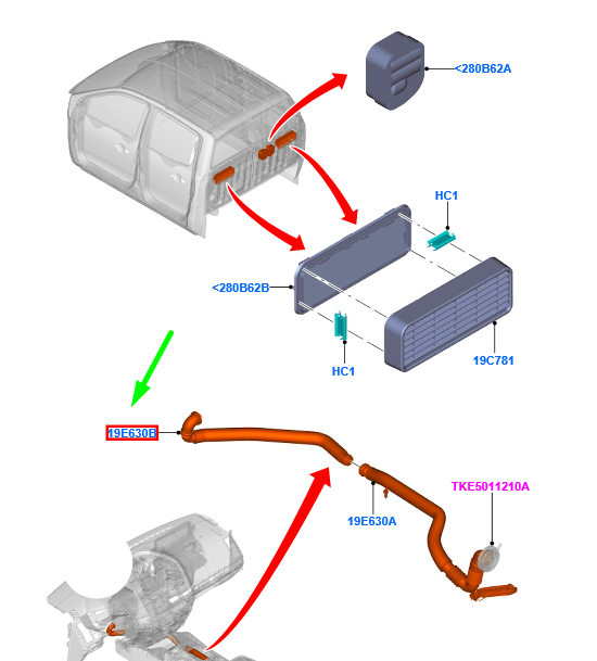 new ford ranger t6 mk1 rear vent assy lhd 1944973 ab39-21045m84-dd original
