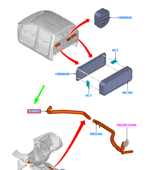 new ford ranger t6 mk1 rear vent assy lhd 1944973 ab39-21045m84-dd original