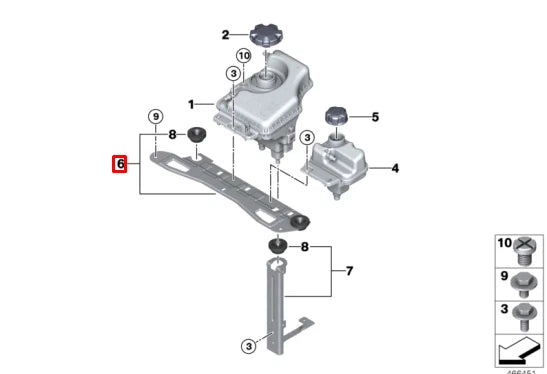 NEW BMW 3 F30 EXPANSION TANK HOLDER 17138619460 ORIGINAL