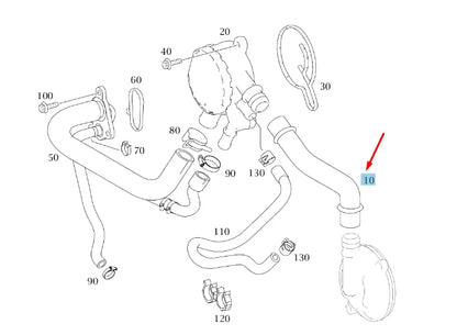 NEW MB ML W164 CRANKCASE COVER/PRESSURE CONTROL VALVE HOSE A6290180582 ORIGINAL