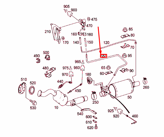 NEW MB SPRINTER 906 EXHAUST SYSTEM SHORT PRESSURE LINE A9064900237 ORIGINAL