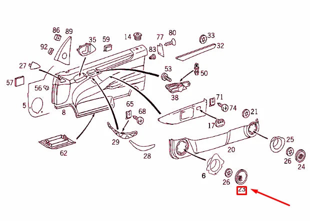 NEW MB CLK C208 FRONT LEFT DOOR LOUDSPEAKER COVER A20872701889B51 ORIGINAL