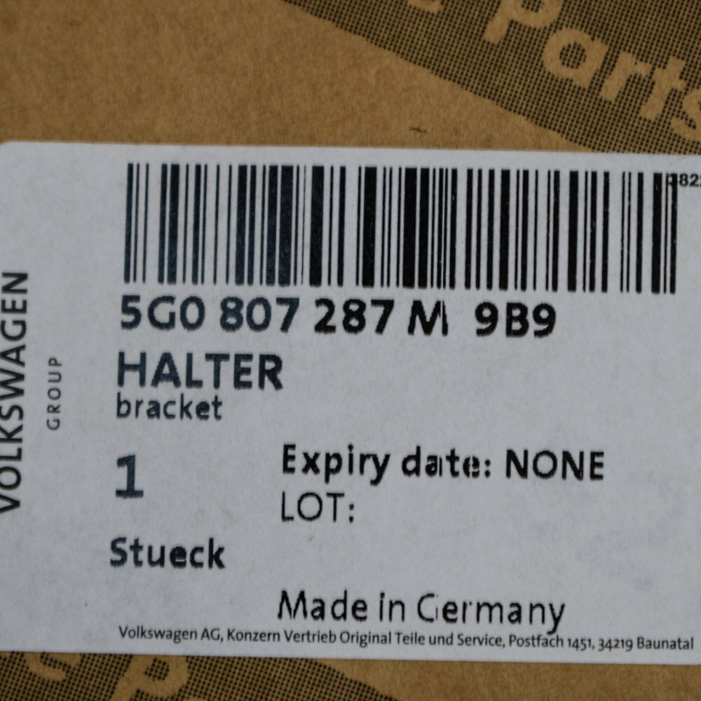 NEW VOLKSWAGEN GOLF MK7 NUMBER PLATE BRACKET 5G0807287M9B9 ORIGINAL