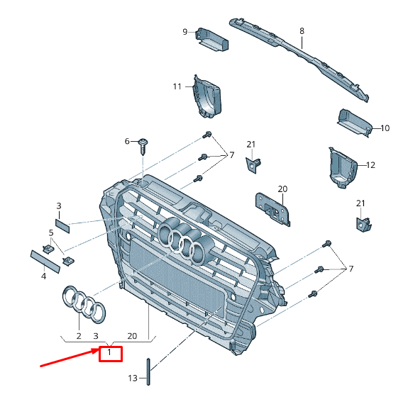 new audi a3 8v radiator grille 8v3853651hcka 8v3853651h cka original