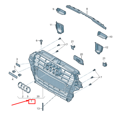 new audi a3 8v radiator grille 8v3853651hcka 8v3853651h cka original