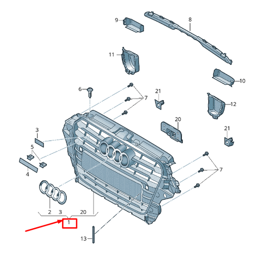 new audi a3 8v radiator grille 8v3853651hcka 8v3853651h cka original
