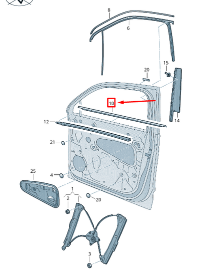 new volkswagen tiguan ad1 front left door molding trim 5nn8374775ap original