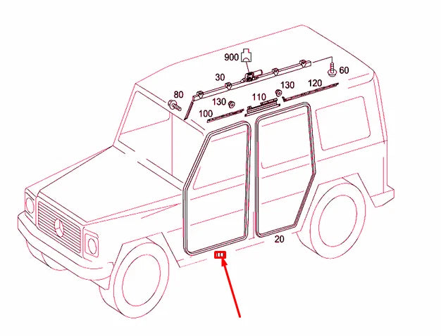 NEW MERCEDES-BENZ G W463 FRONT LEFT DOOR SEAL A46372102809051 ORIGINAL