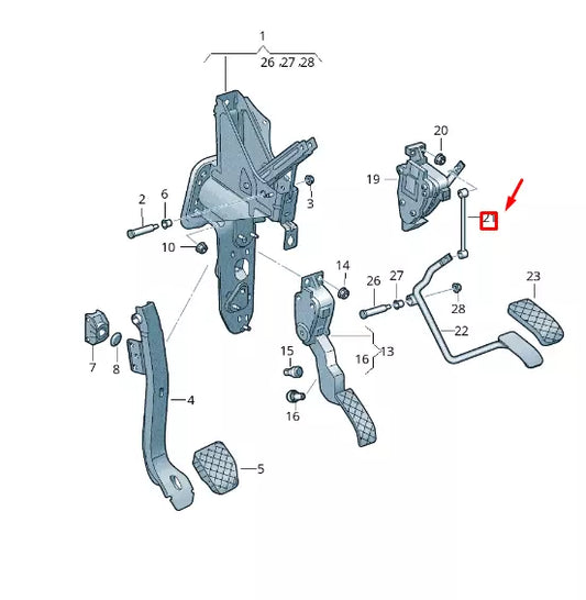 NEW VW TRANSPORTER VI T6 ACCELERATOR PEDAL COUPLING ROD RHD 7H2721077A