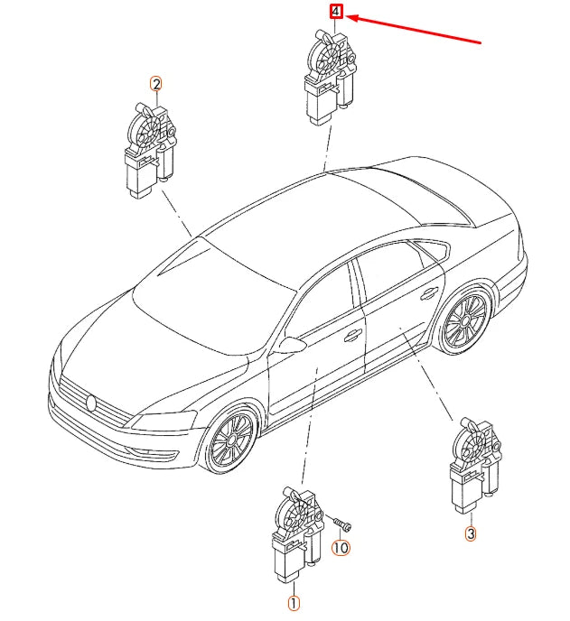 NEW VW PASSAT B7 REAR RIGHT DOOR WINDOW CONTROL MOTOR 3AA959704BVW4 ORIGINAL
