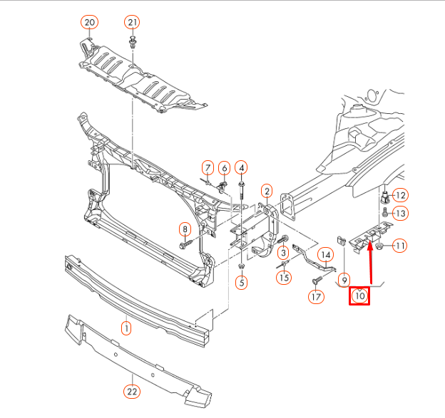 NEW AUDI A6 C7 FRONT LEFT BUMPER SUPPORT BRACKET MOUNT 4G0807283B ORIGINAL