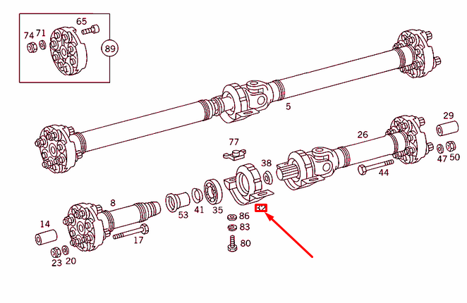 NEW MERCEDES-BENZ S W140 PROPELLER SHAFT RUBBER BOOT BEARING A1404100781
