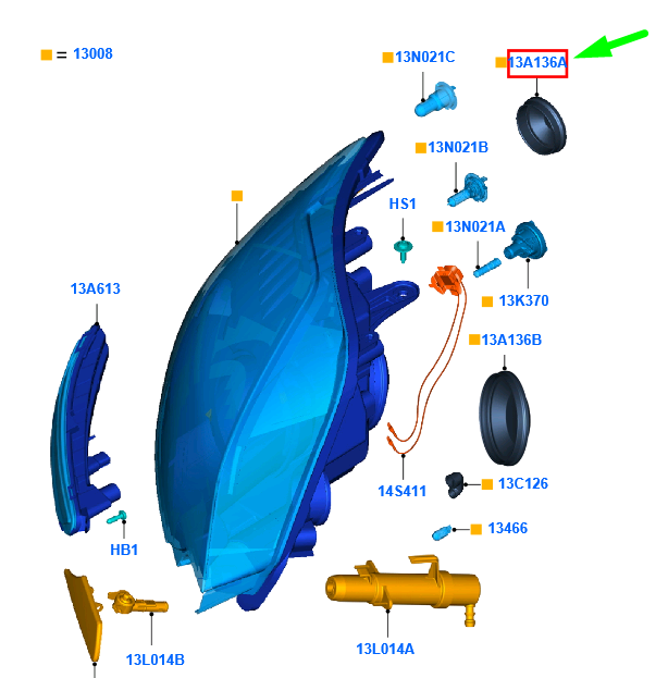new ford galaxy mk2 front headlamp cover 6m21-13a136-ba 1376974 original