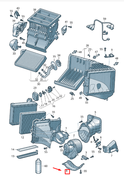 NEW VW TRANSPORTER VI T6 BLOWER MOTOR COVER LHD 7E5820057A ORIGINAL