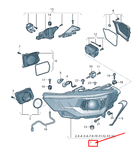new audi a6 c8 front right headlight lhd 4k0941034c original