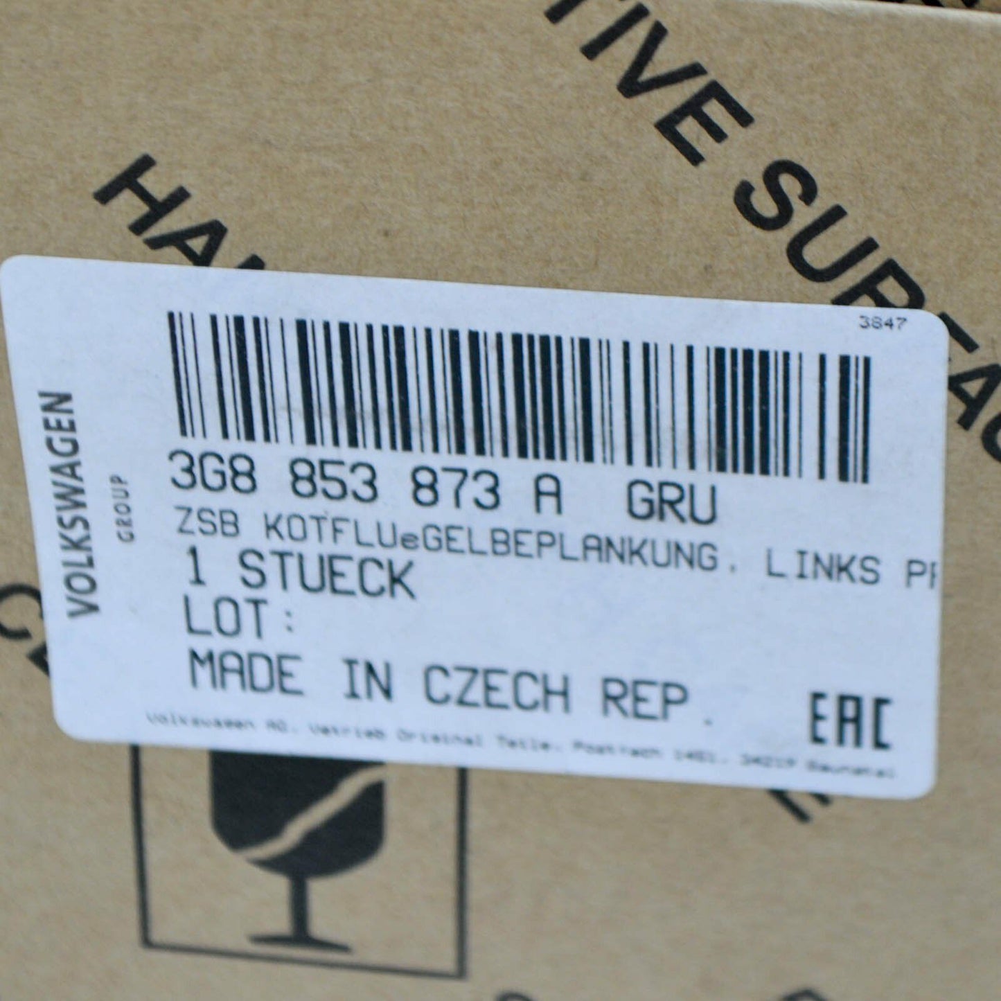 NEW VW ARTEON 3H7 FRONT LEFT ROCKER PANEL MOLDING CAP 3G8853873AGRU ORIGINAL