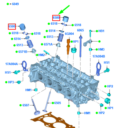 new ford mondeo mk5 valve tappet 5103654 cm5e-6500-fab original