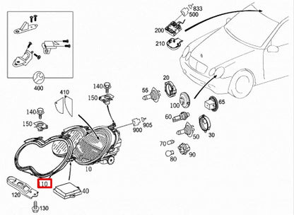 NEW MB CLK C209 FRONT LEFT HEADLIGHT SEALING GASKET A2098260191 ORIGINAL