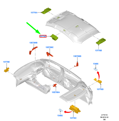 new ford focus mk4 left interior lighting 2368876 jx7b-13k767-cg3zhe original