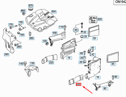 NEW MERCEDES-BENZ E W211 LEFT AIR INTAKE LINE PIPE A6420944997 ORIGINAL