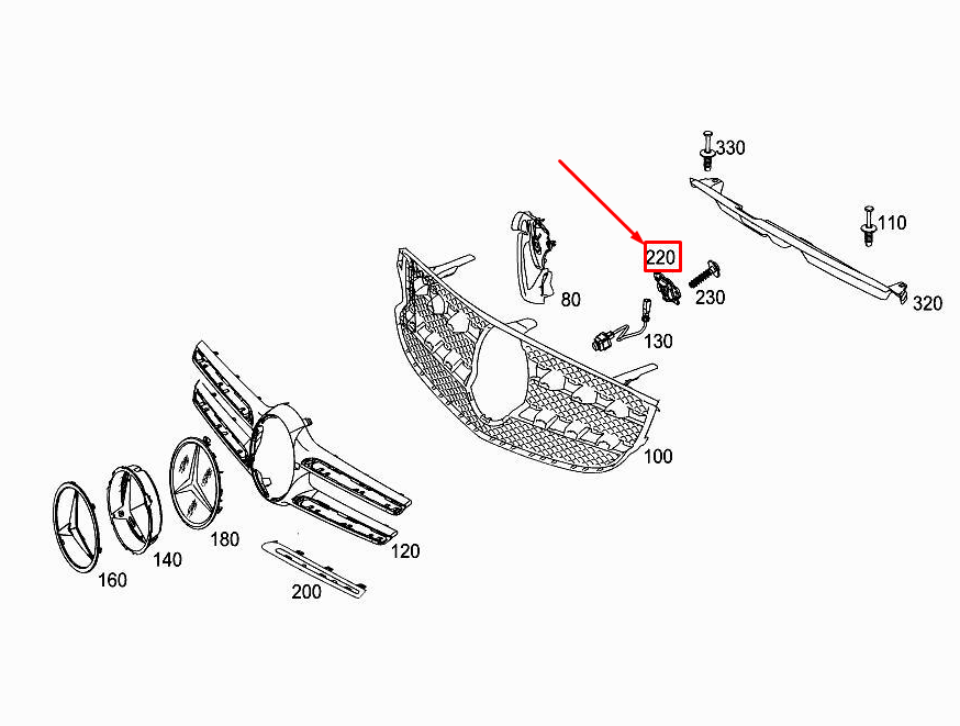 new mercedes-benz glc x253 front camera bracket a2538850101 original