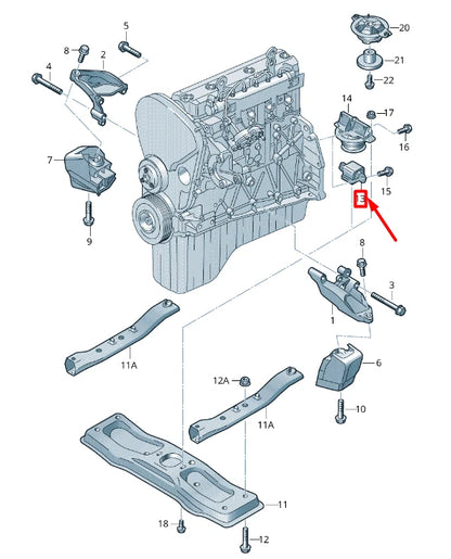 NEW VOLKSWAGEN CRAFTER 2F MK1 REAR ENGINE MOUNT 2E0199379