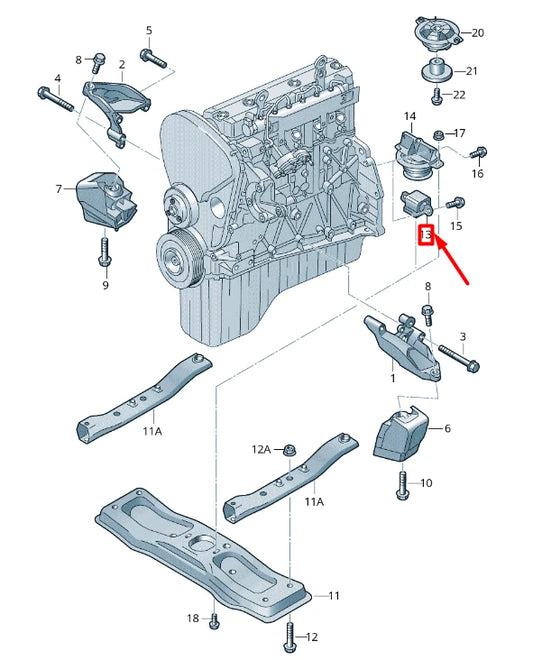 NEW VOLKSWAGEN CRAFTER 2F MK1 REAR ENGINE MOUNT 2E0199379