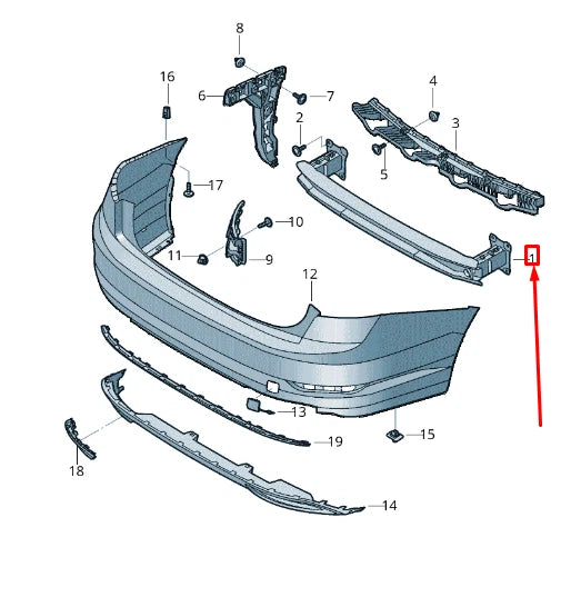 NEW VOLKSWAGEN JETTA A7 MK7 REAR BUMPER IMPACT BAR 17A807305E ORIGINAL