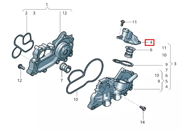 NEW VOLKSWAGEN T-CROSS C11 THERMOSTAT COVER 04E121121H