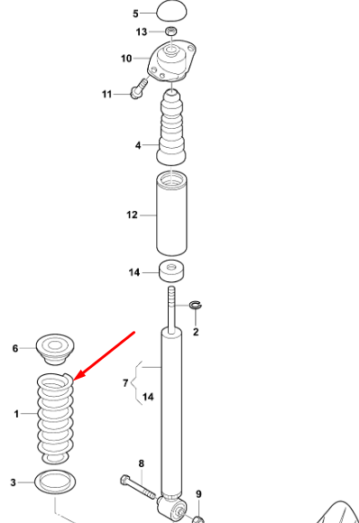 new volkswagen polo 6r 6c rear coil spring 6q0511115aq original