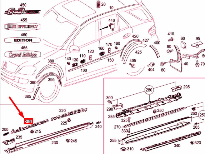 NEW MB ML W164 FRONT RIGHT LONGITUDINAL MEMBER RAIL A1646982827 ORIGINAL