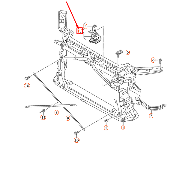 NEW AUDI TT FV FRONT RIGHT MAIN BEAM HEADLIGHT MOUNTING 8S0805608 ORIGINAL