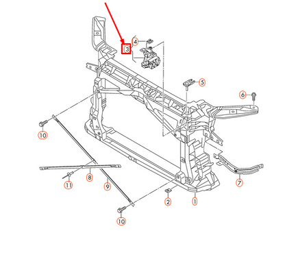 NEW AUDI TT FV FRONT RIGHT MAIN BEAM HEADLIGHT MOUNTING 8S0805608 ORIGINAL