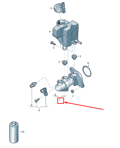 new audi a1 mk1 tandem brake master cylinder rhd 6r2611019c original