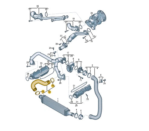 NEW AUDI A6 AVANT C8 RIGHT SIDE INTERCOOLER HOSE 4K0145738AB