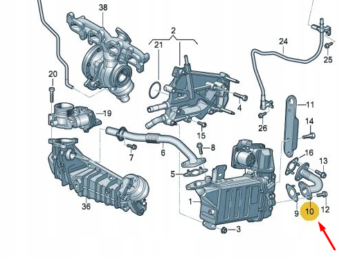 NEW VW TRANSPORTER T6 EGR TUBE PIPE 04L131521BF ORIGINAL