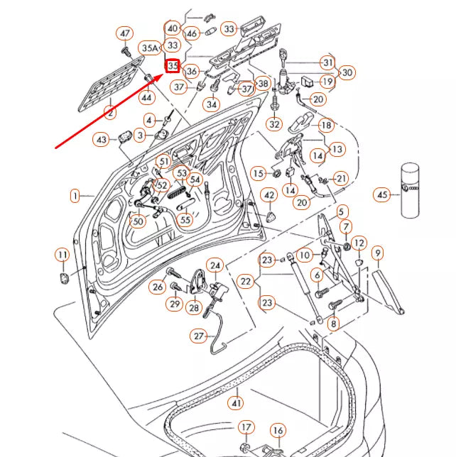 NEW AUDI A4 B6 REAR LID GRIP MOLDING 8E08275763FZ