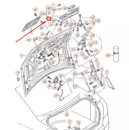 NEW AUDI A4 B6 REAR LID GRIP MOLDING 8E08275763FZ