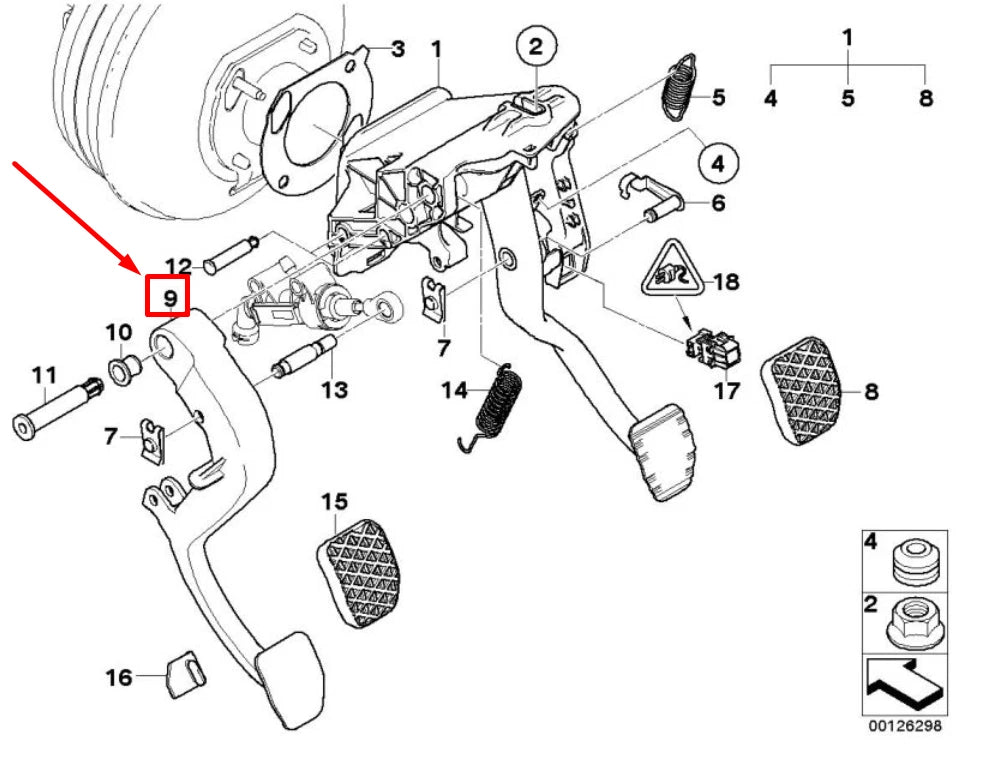NEW BMW 5 E39 CLUTCH PEDAL 35311161586 1161586 ORIGINAL