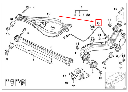 new bmw z4 roadster e85 rear abs sensor 34526757281 6757281 original