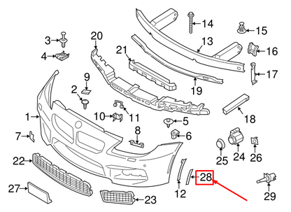 new bmw m6 coupe f13 front right m side marker light 63147843566 7843566