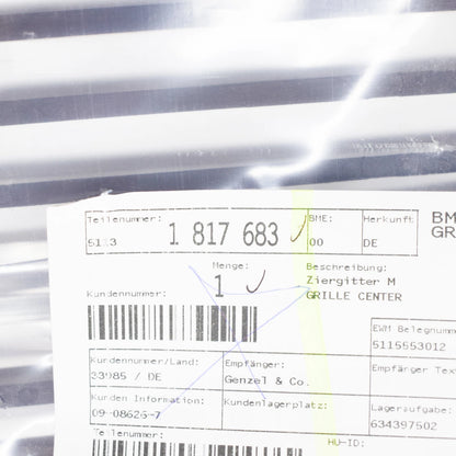 NEW BMW 5 E12 FRONT BUMPER RADIATOR GRILLE 51131817683 ORIGINAL