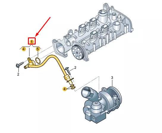 NEW VW GOLF VARIANT CG MK8 CYLINDER BLOCK VENT HOSE 04E103474BB