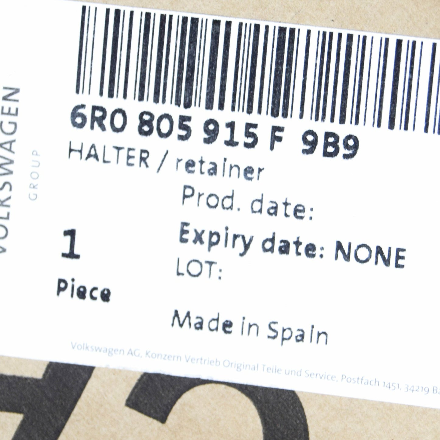 new vw polo 6r front spoiler retainer r-line 6r0805915f9b9 original