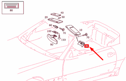 NEW MERCEDES-BENZ SL R129 LEFT SUN VISOR MOUNT CAP A12981105617095 ORIGINAL