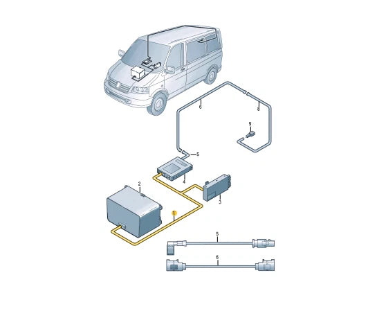 NEW VW TRANSPORTER T5 REVERSING CAMERA CONNECTING LINE RHD 7E7971327A ORIGINAL